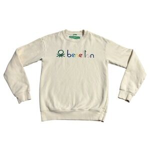 Vintage United Colors of Benetton Sweatshirt XS‎ Embroidered Multicolor Italy